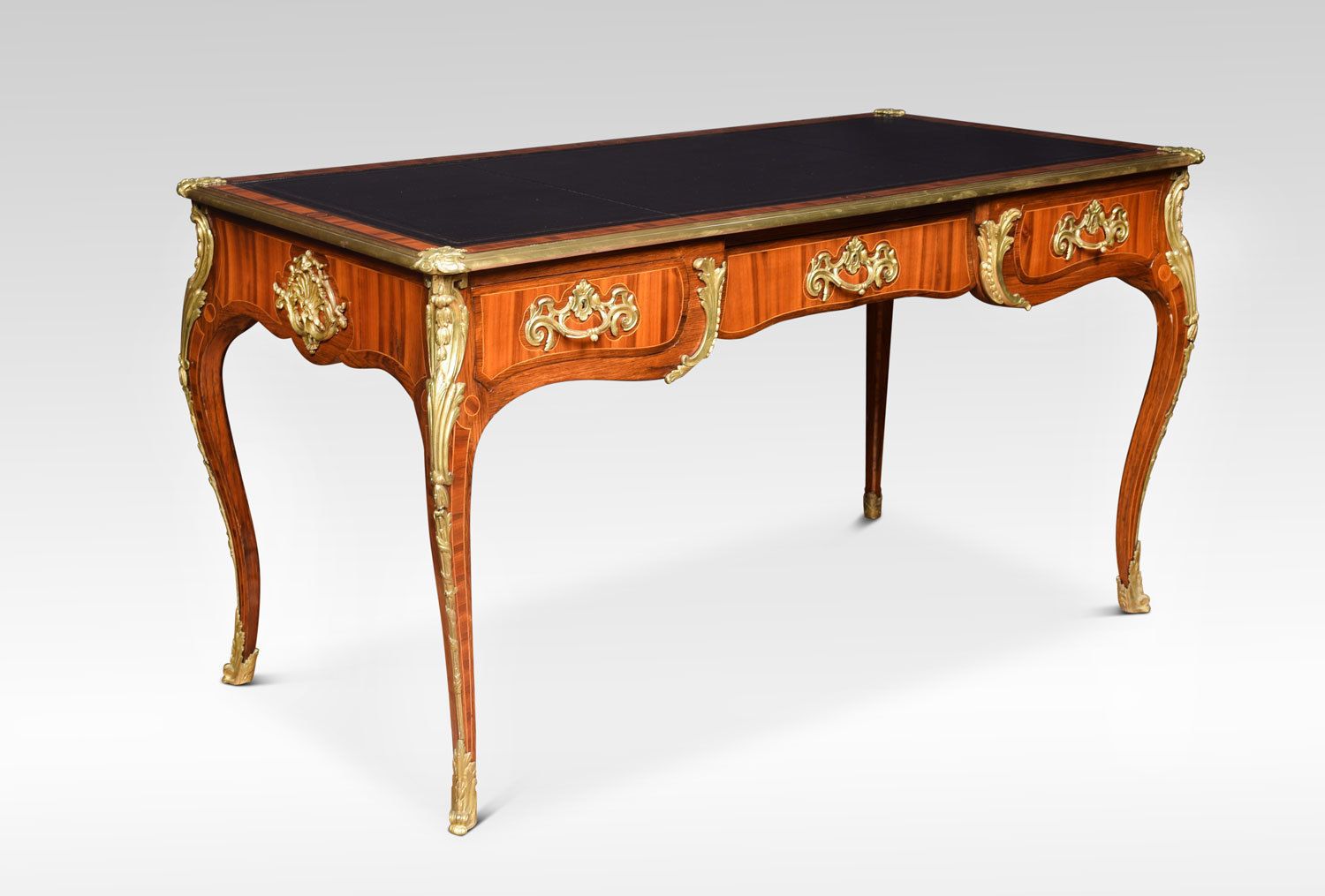19th Century Bronze Mounted Tulipwood And Rosewood Crossbanded Bureau Plat