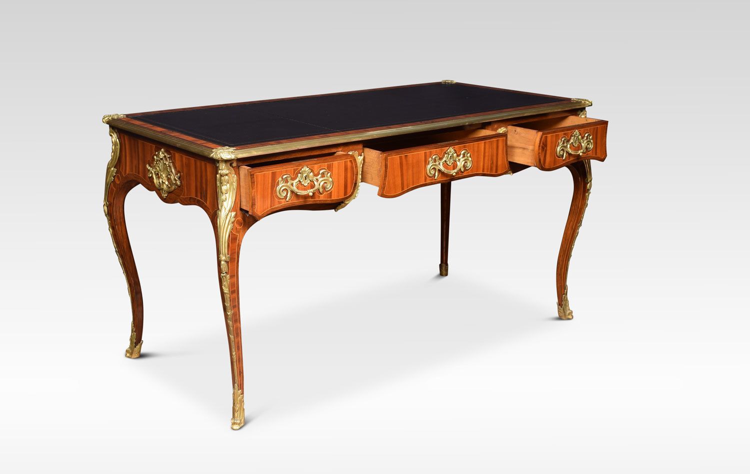 19th Century Bronze Mounted Tulipwood And Rosewood Crossbanded Bureau Plat photo for sale