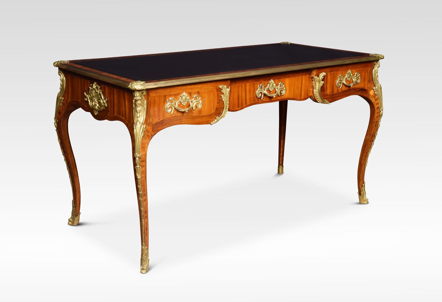Furniture 19th Century Bronze Mounted Tulipwood And Rosewood Crossbanded Bureau Plat photo