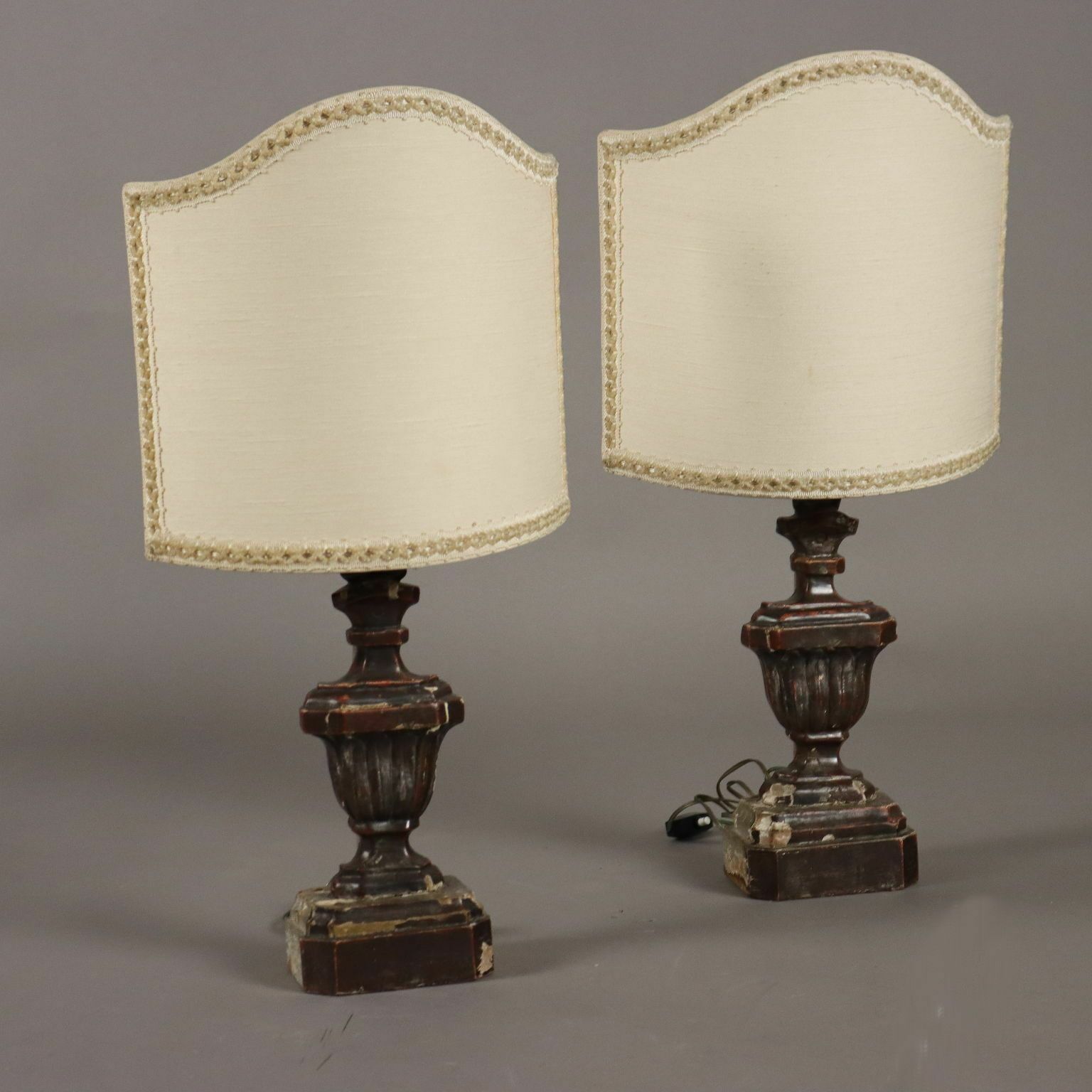 Antique Vases For Lights Bas Relief Linden XIX Century