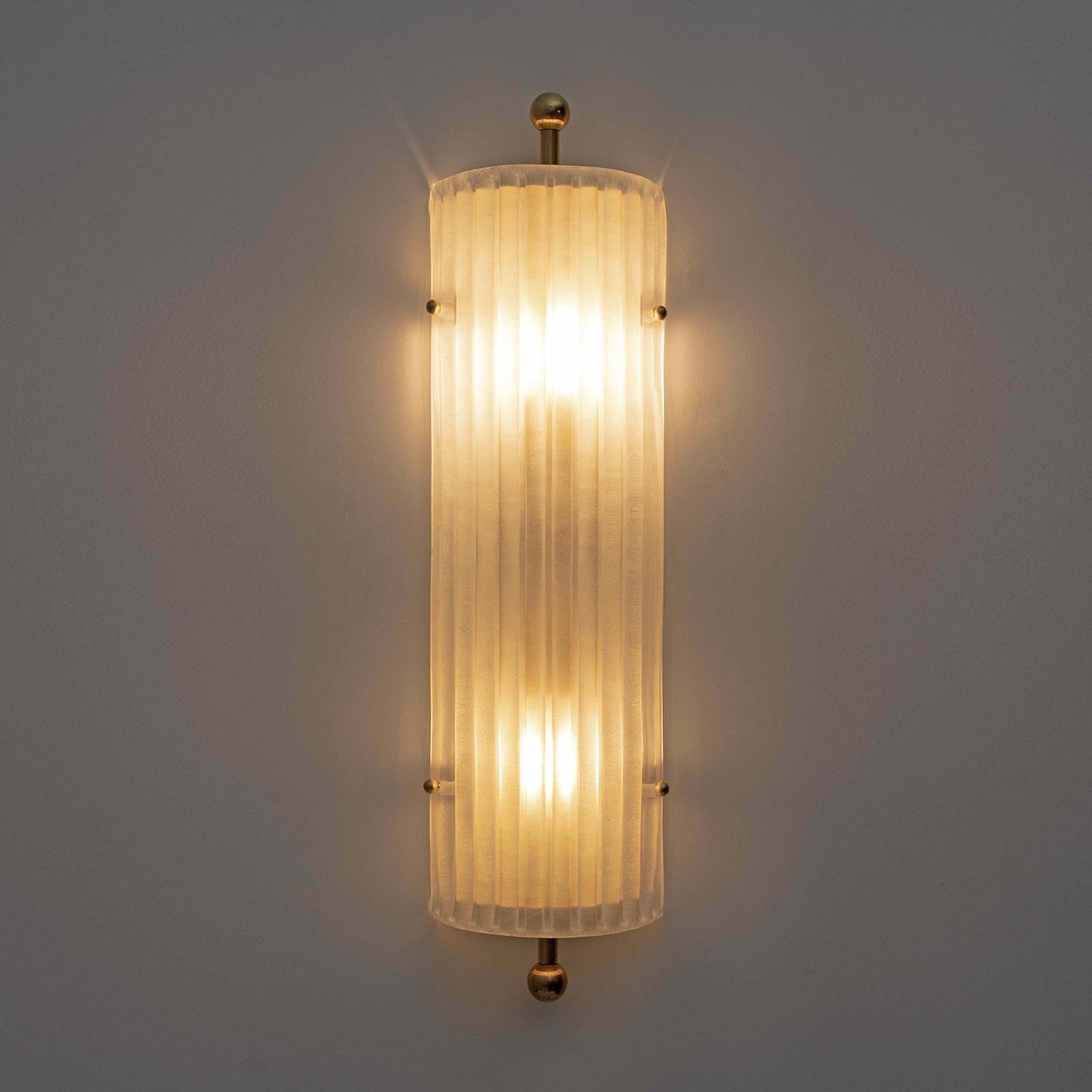 Pair Of Art Dèco Style Italian Murano Glass And Brass Sconces photo 2125.0