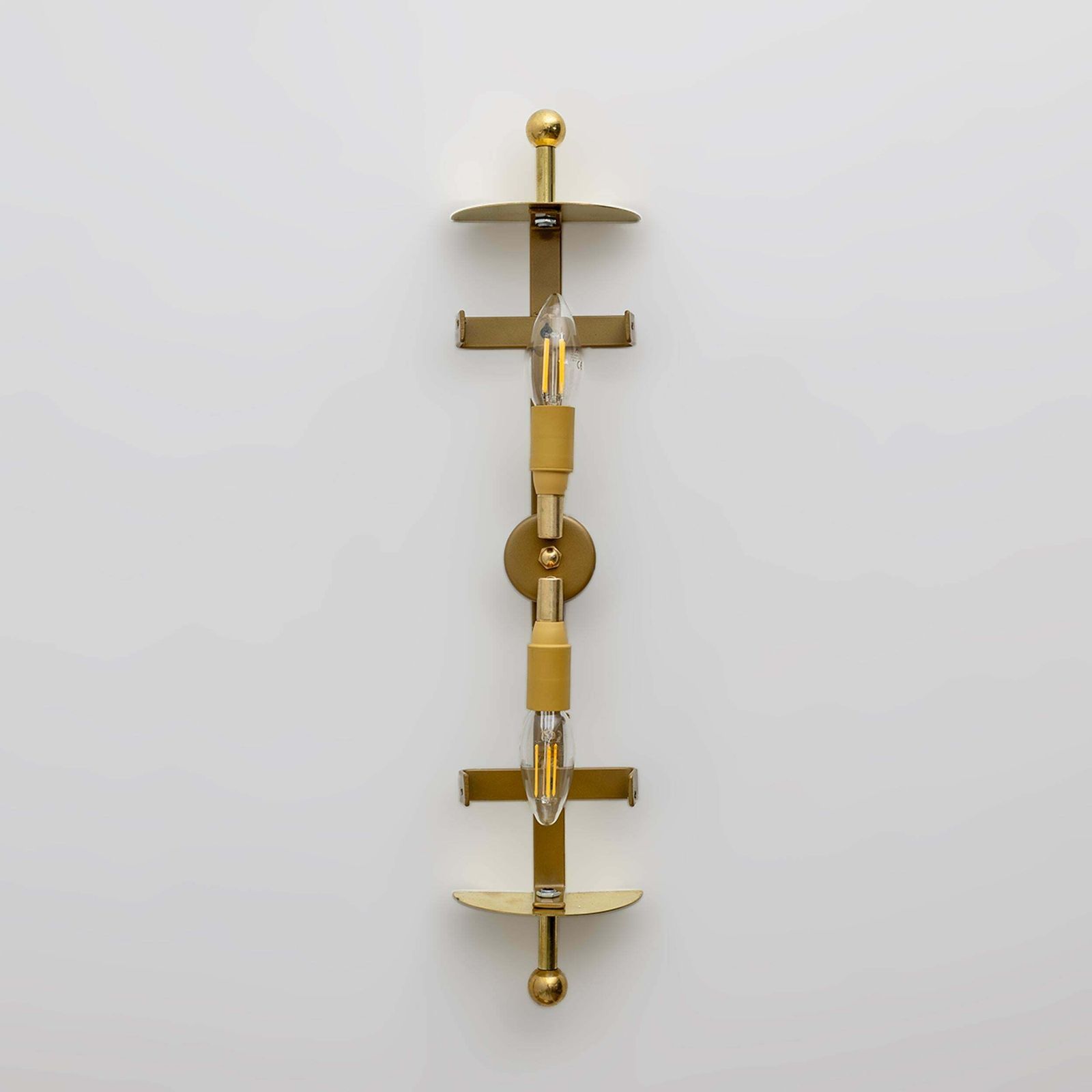 photo for sale Pair Of Art Dèco Style Italian Murano Glass And Brass Sconces