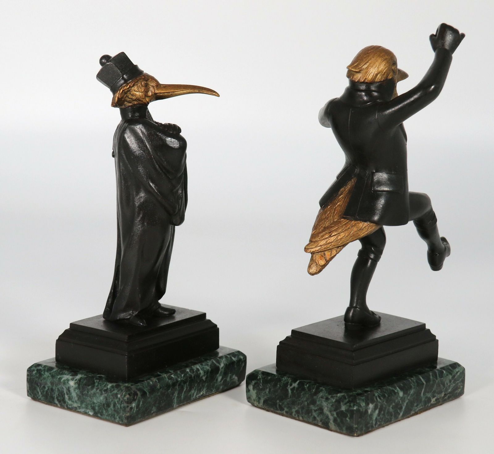 Home Decor Antique Pair Of French Bronze Caricature Figures Of Theatrical Birds, Circa 1880 photo