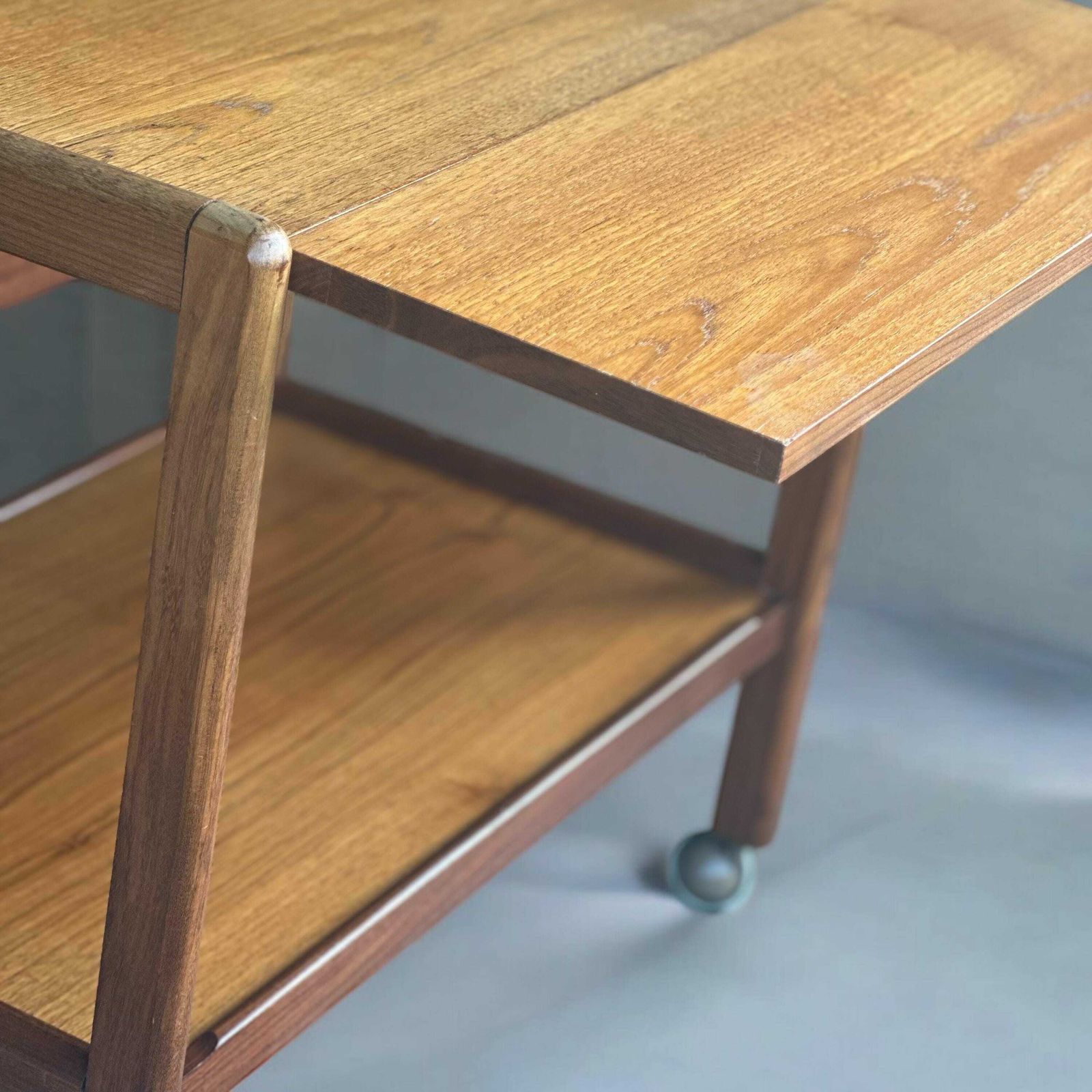 Teak Mid Century Modern Drop Leaf Bar / Drinks Cart Scandinavian Danish Gplan photo vinterior