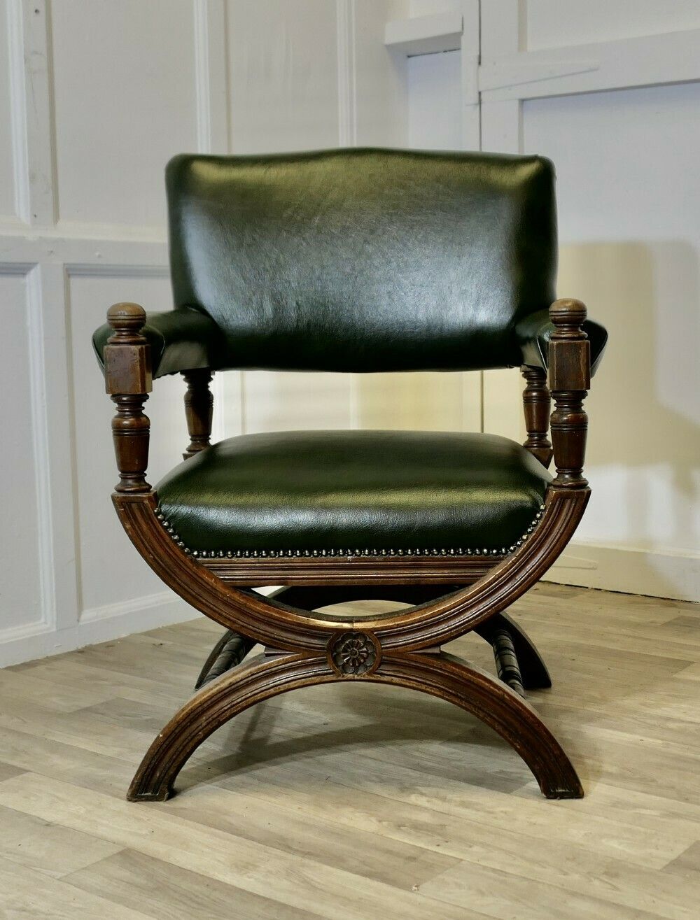 A Handsome Piece, 19th Century X Framed Desk Chair photo vinterior