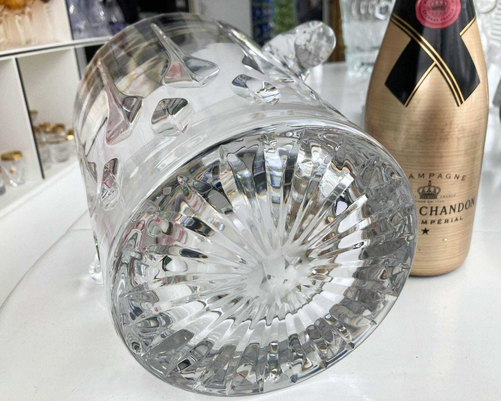 Champagne Bucket French | Large Crystal Bottle Cooler | 10" Tall! photo Home Decor