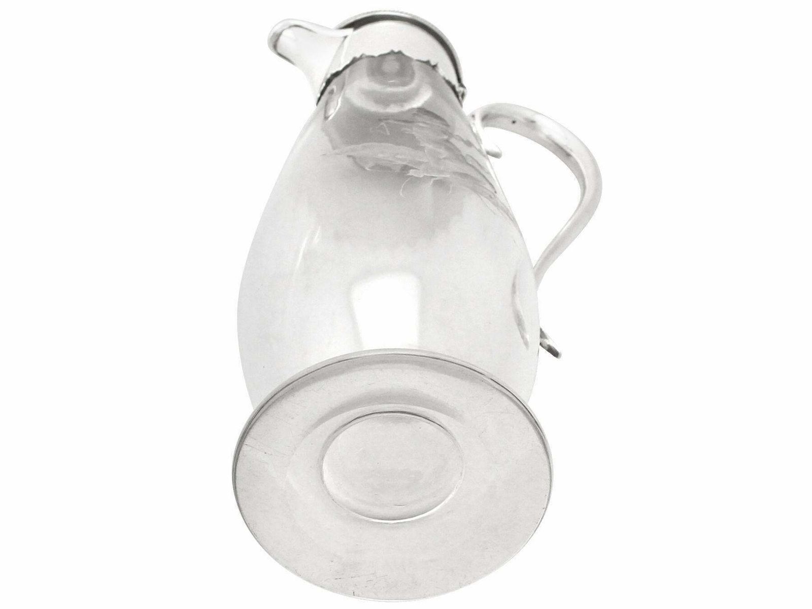 Home Decor 19th Century Antique Victorian Glass And Sterling Silver Mounted Claret Jug photo