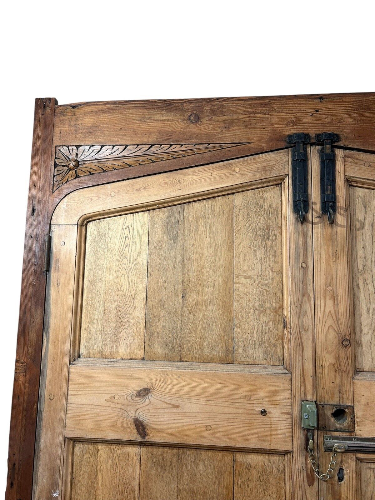 Home Fixtures Large Oak Front Doors Frame Reclaimed Period Double Period Manor Carved Iron photo