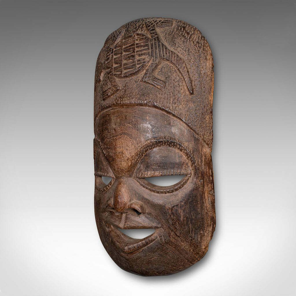 Large Vintage Display Mask, African, Ironwood, Hand Carved, Ceremonial, Tribal photo for sale