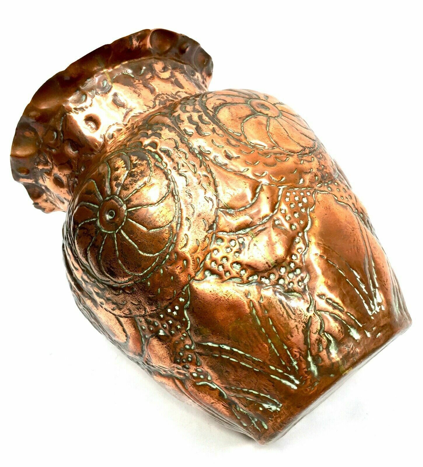 Antique Arts & Crafts Movement Copper Display Vase / Flowers C.1900 photo for sale