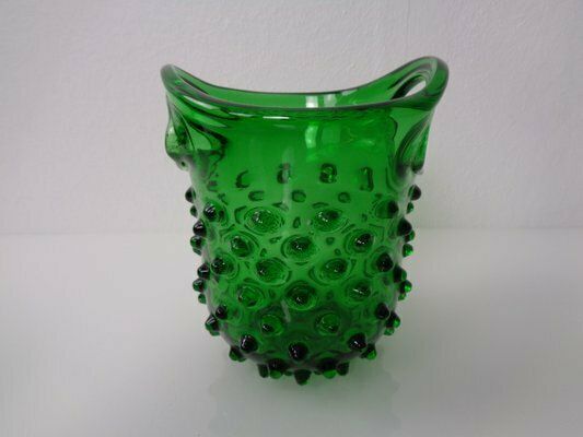 photo for sale Italian Green Bubble Glass Bowls By Empoli, 1960s, Set Of 2