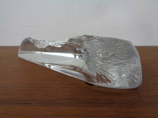 photo vinterior Large Crystal Glass Cat Sculpture By Mats Jonasson For Maler As, Sweden, 1980s