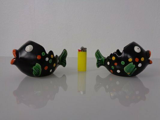 Ceramic Fish Ashtrays From Zell Schmider, 1960s, Set Of 2 photo furniture