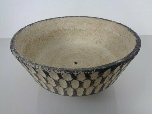 photo vintage Mid Century Concrete Planters, 1960s, Set Of 2