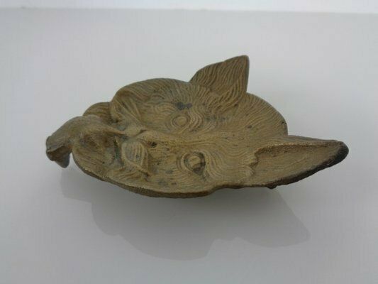 Vintage Bronze Cat With Mouse Ashtray, France, 1960s photo Home Decor