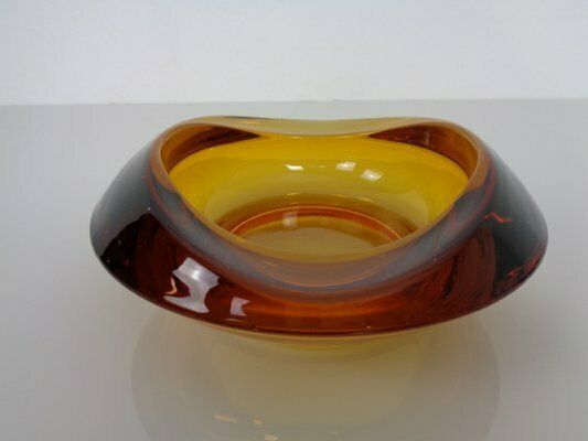 photo buy Amber & Blue Sklo Union Glass Ashtrays By Rudolf Jurnikl, Czechoslovakia, 1960s, Set Of 2
