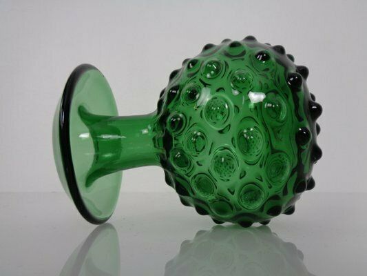 Italian Green Bubble Glass Vase By Empoli, 1960s, Set Of 3 photo 200.0