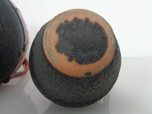 photo buy Red & Black Lava Ceramic Vases By Heinz Siery For Carstens, 1960s, Set Of 2