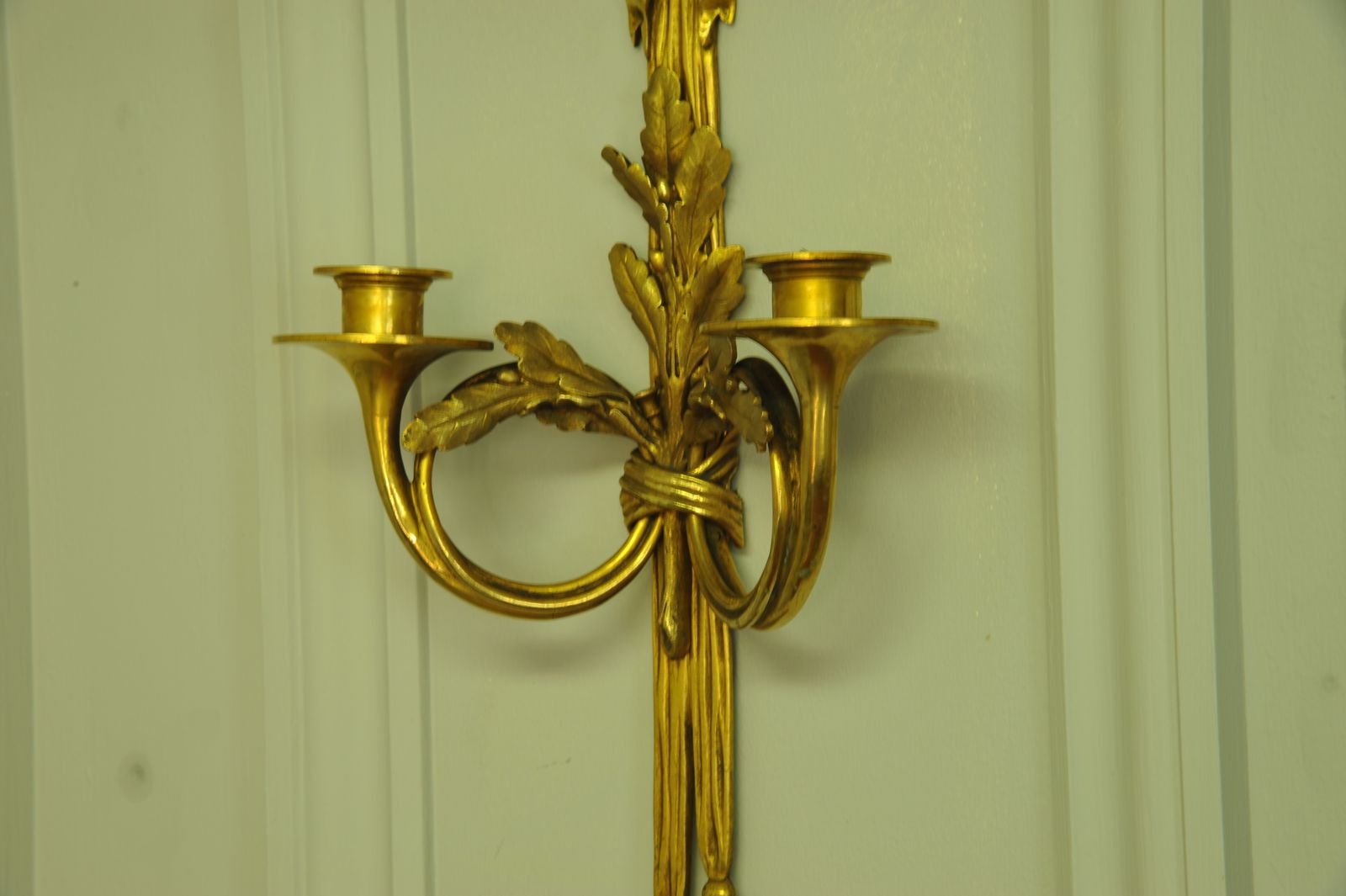 1250.0 Pair Of 19c Antique French Gilt Bronze Wall Lights/ Sconces photo