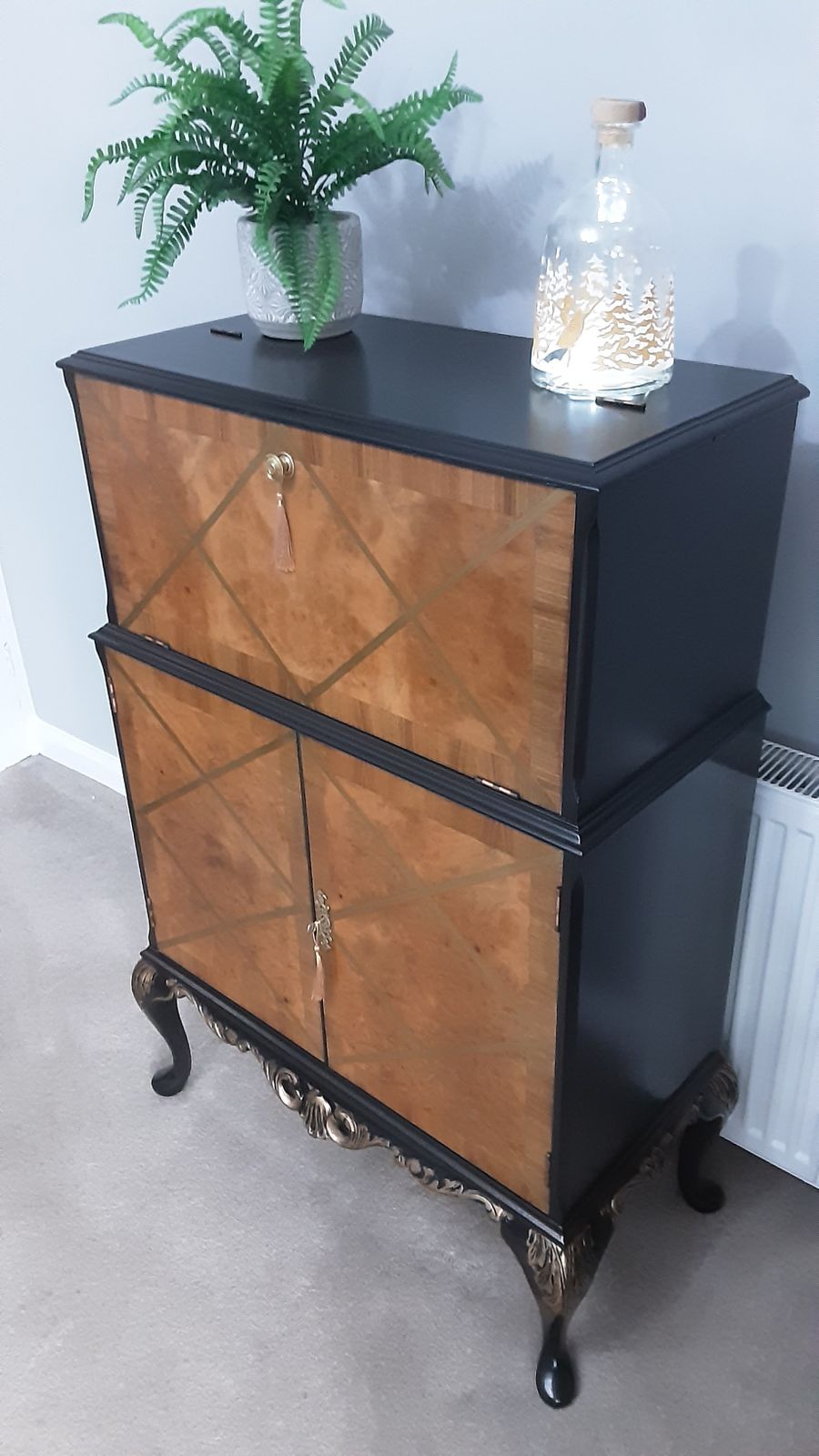 photo furniture Queen Anne Walnut Cocktail Cabinet.