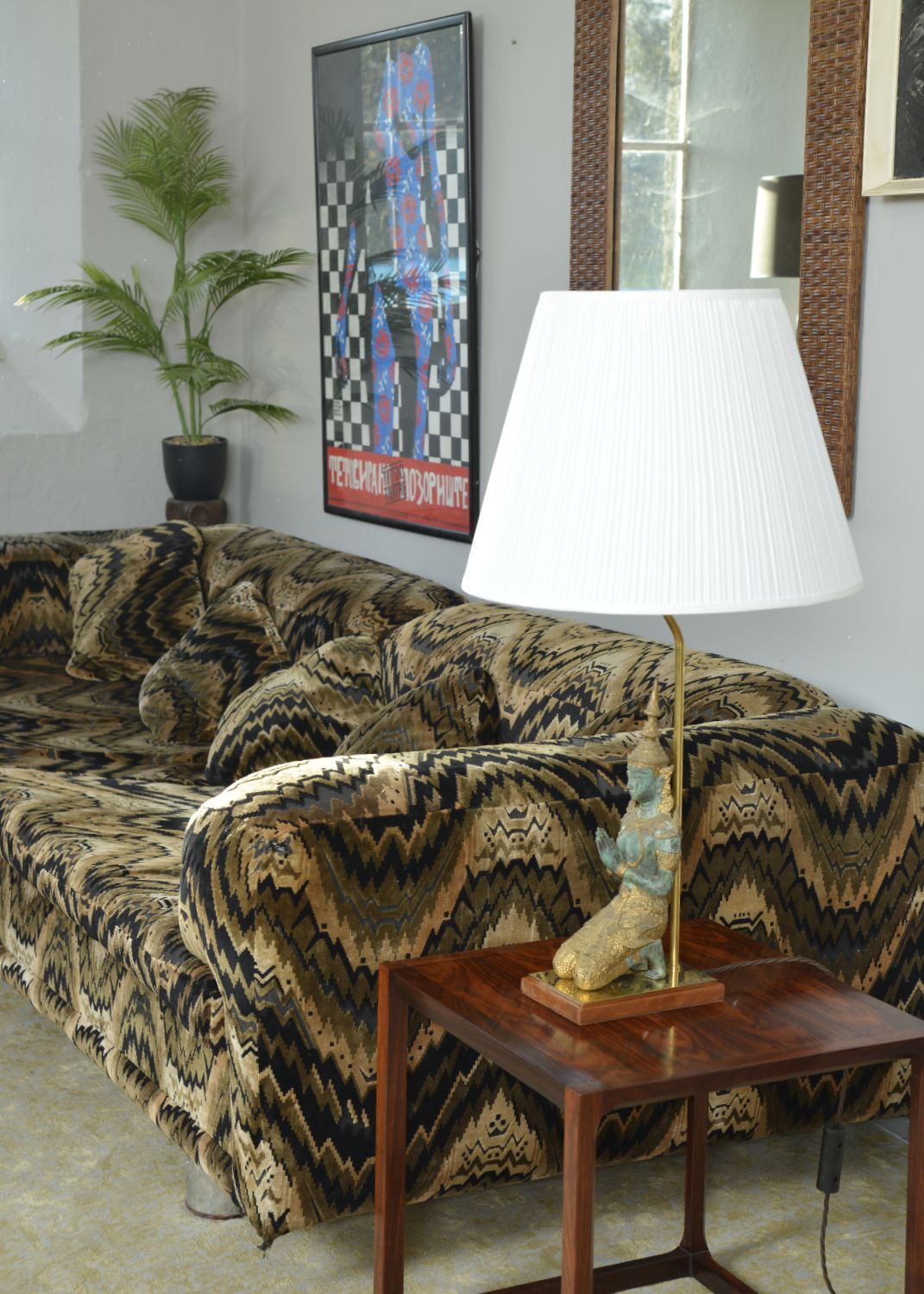 photo furniture Pair 1960s Bronze Brass Gilt Thai Teppanom Buddha Table Lamps James Mont Style Belgium