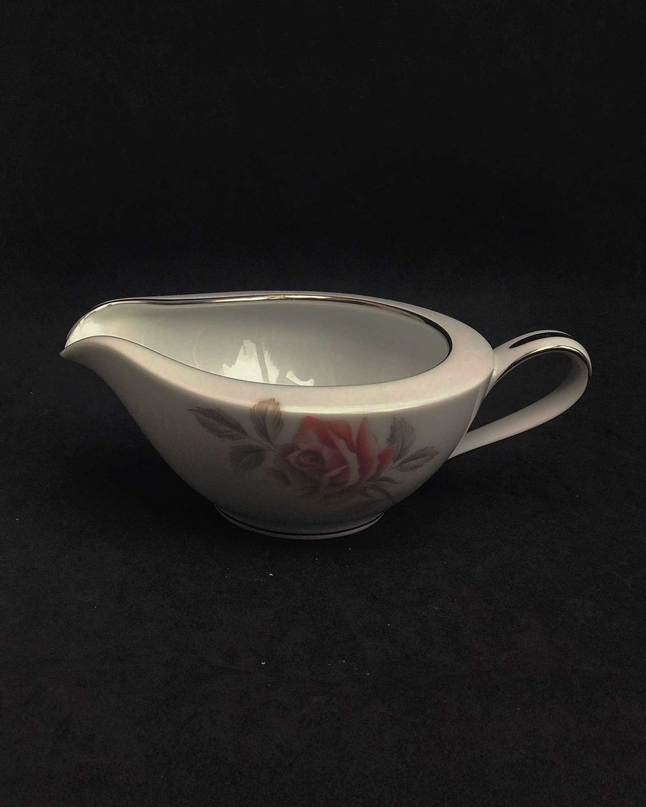 Creamer Rosemist Noritake Milk Jug Floral Milk Pot Tea Coffee Japan Gravy Boat Wedding Gift Rose Decor Illustration Silver Rim