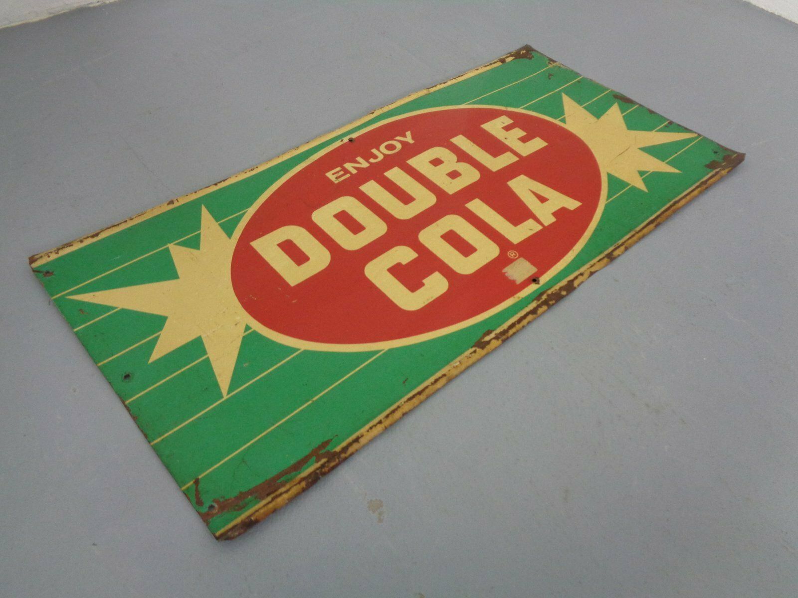 457.0 Tin Enjoy Double Cola Sign, USA, 1960s photo