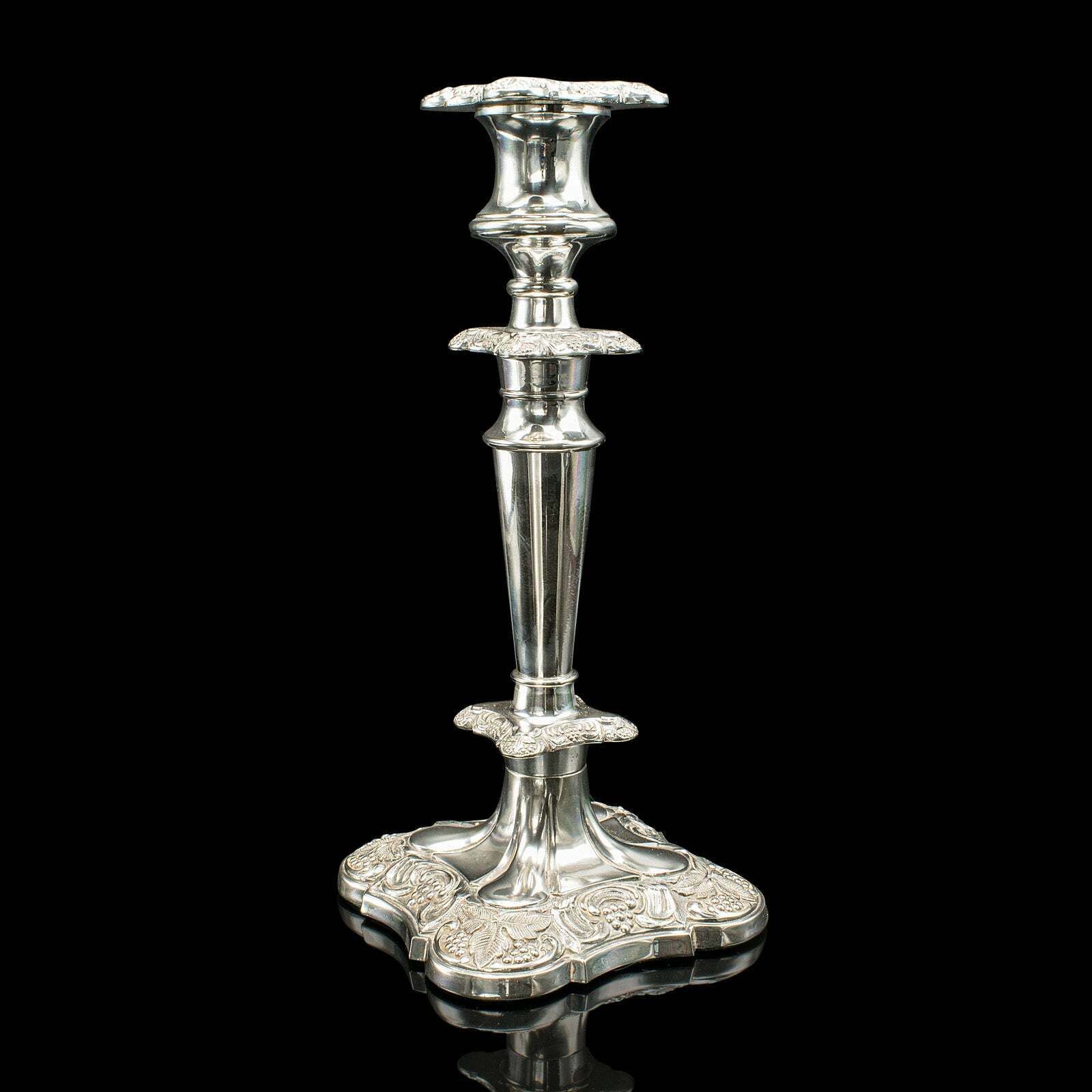 Pair Of Antique Decorative Candlesticks, English, Silver Plate, Candle Sconce photo for sale