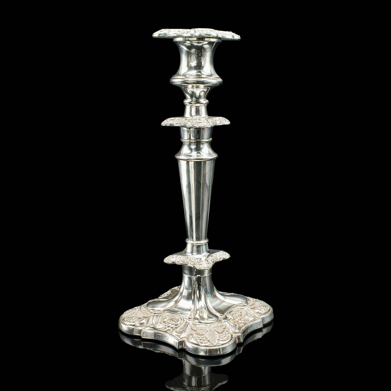 Pair Of Antique Decorative Candlesticks, English, Silver Plate, Candle Sconce photo 595.0