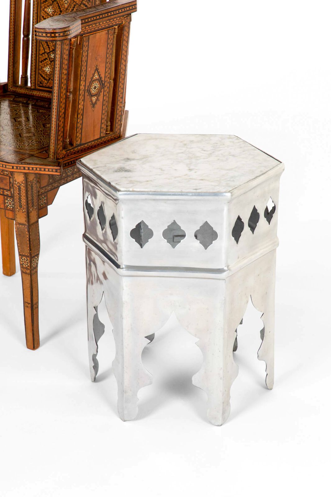 Furniture Moorish Side Table, Early 20th Century photo