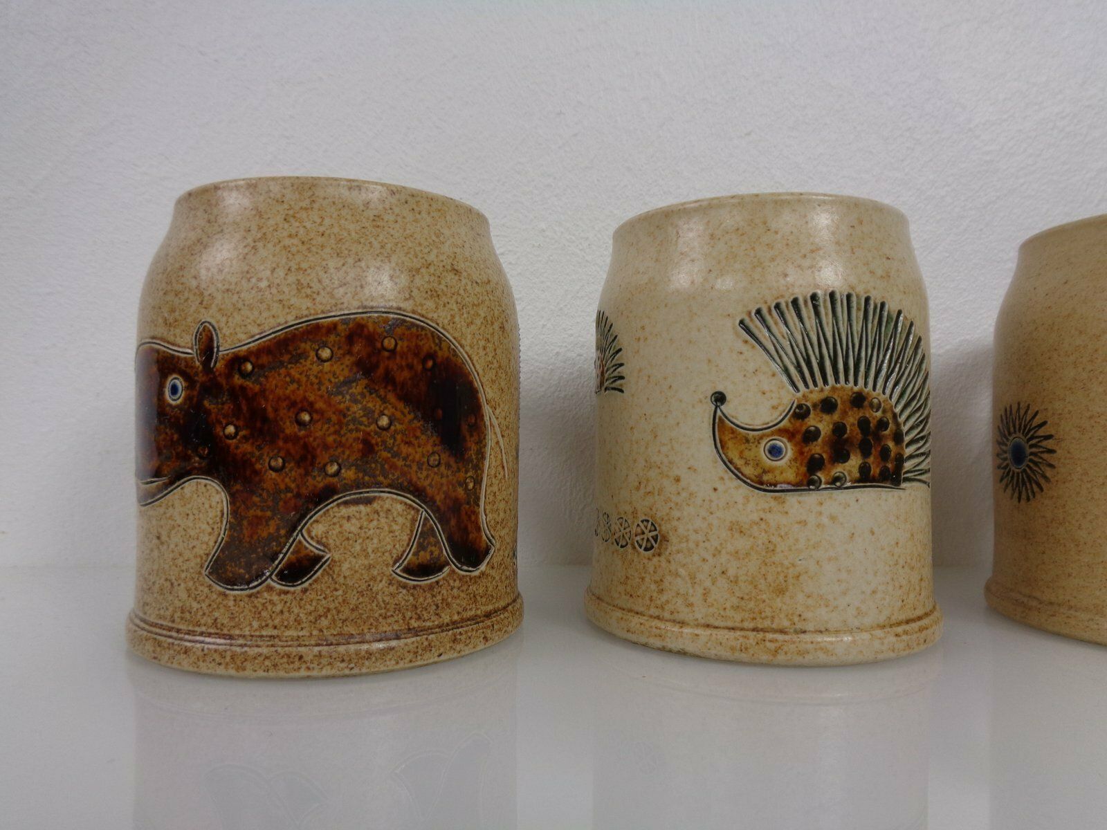 Studio Ceramic Breakfast Plates & Coffee Mug By Heinz Theo Dietz, 1960s, Set Of 12 photo vintage