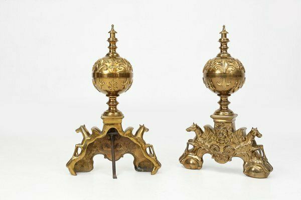 Large 20th Century Neo Classical Copper Firebucks, France, 1940, Set Of 2 photo buy