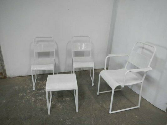 Iron Chairs And Coffee Table, 1960s, Set Of 4 photo furniture