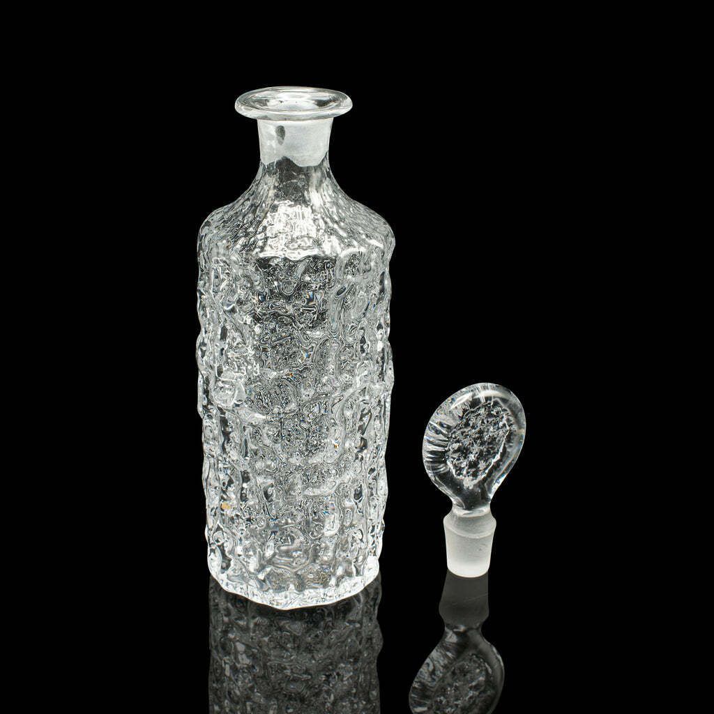 Vintage Spirit Decanter, Italian, Art Glass, Glacier Finish, Liqueur, Aperitif photo furniture
