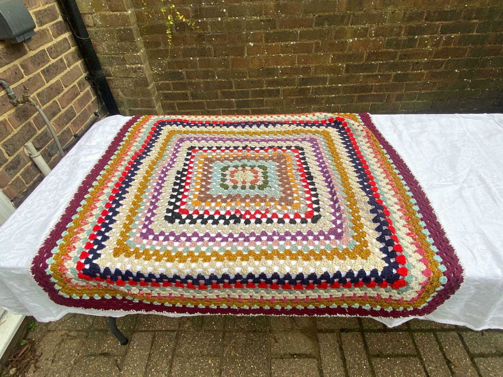 Authentic Vintage Crocheted Small Blankets, Baby Blankets, Chair Throws (Approx 106cm Sq)   Different Colours photo for sale