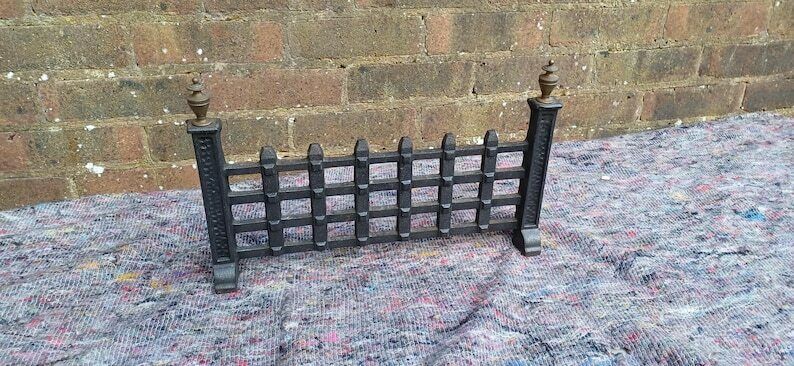 Stunning Vintage Iron & Brass Fireplace Front – Restored Elegance For Your Hearth