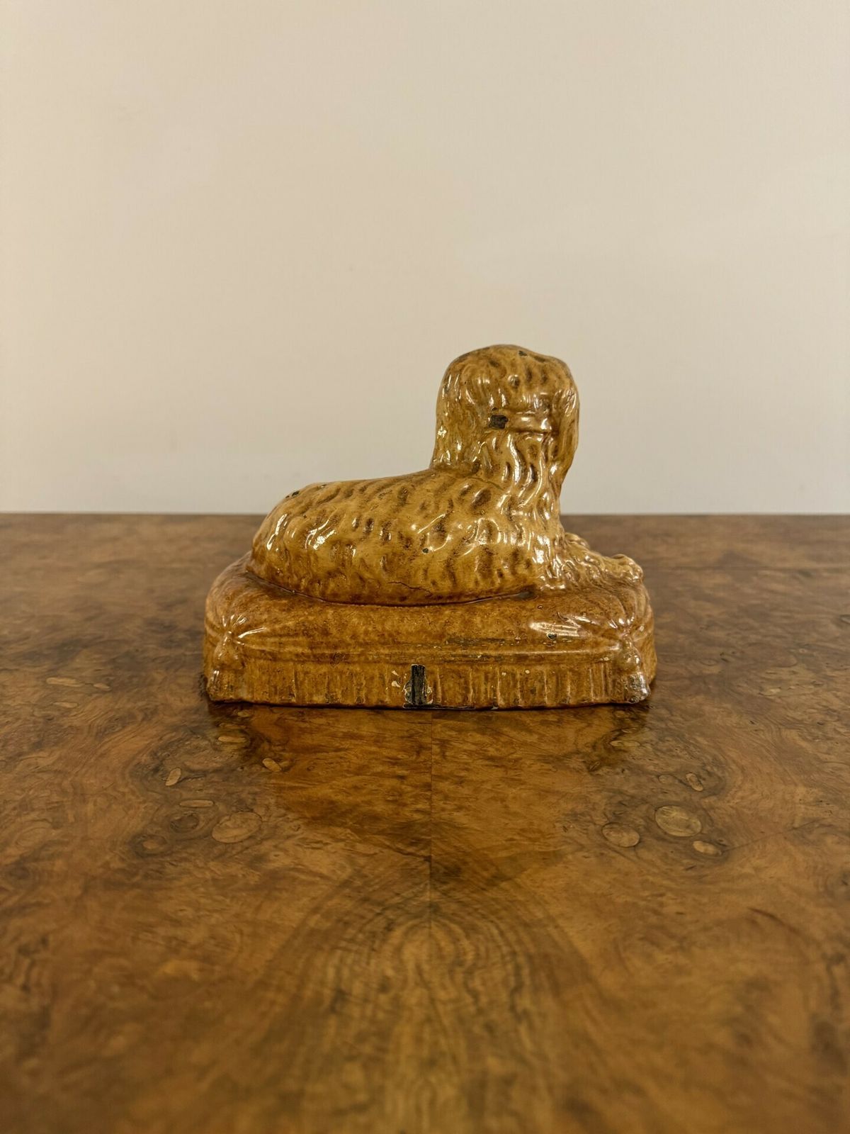 Unusual 19th Century Staffordshire Stoneware King Charles Spaniel photo for sale