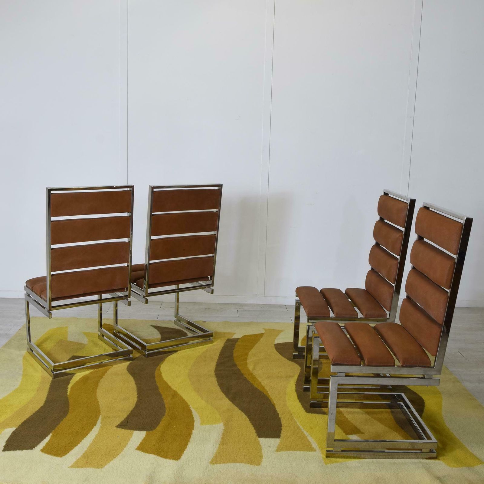 Romeo Rega Set Of Four Chairs Doghe 1970s photo 3577.0