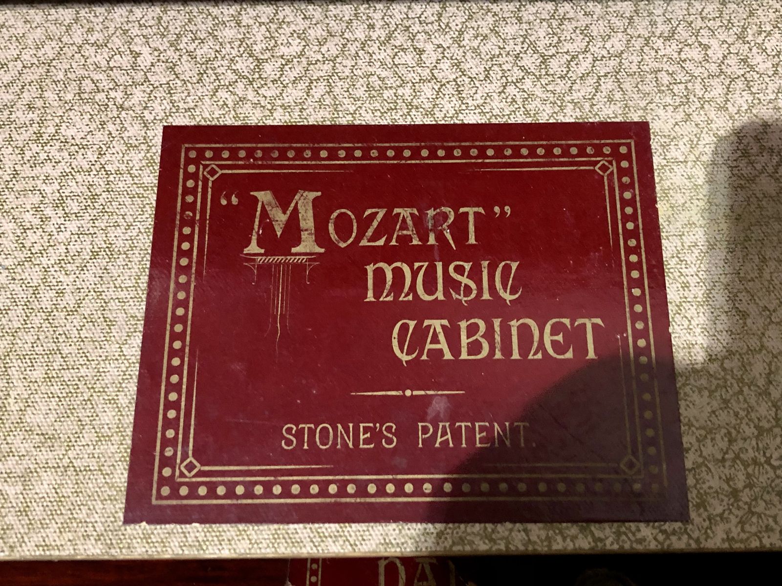 photo vintage Handsome Antique Dwarf Music Cabinet / Small Music Chest