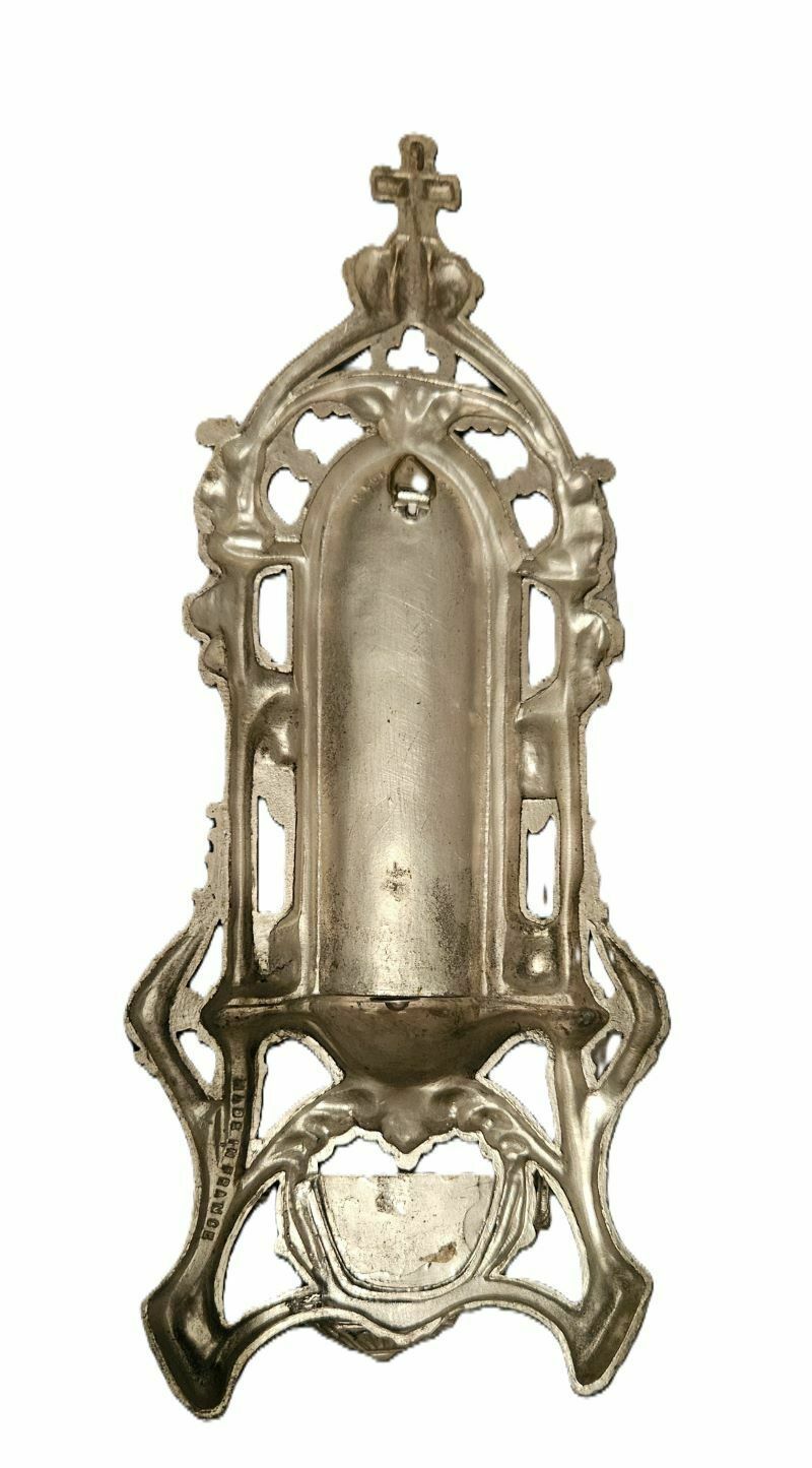 French Holy Water Font To Hang In Spelter With The Immaculate Conception photo buy
