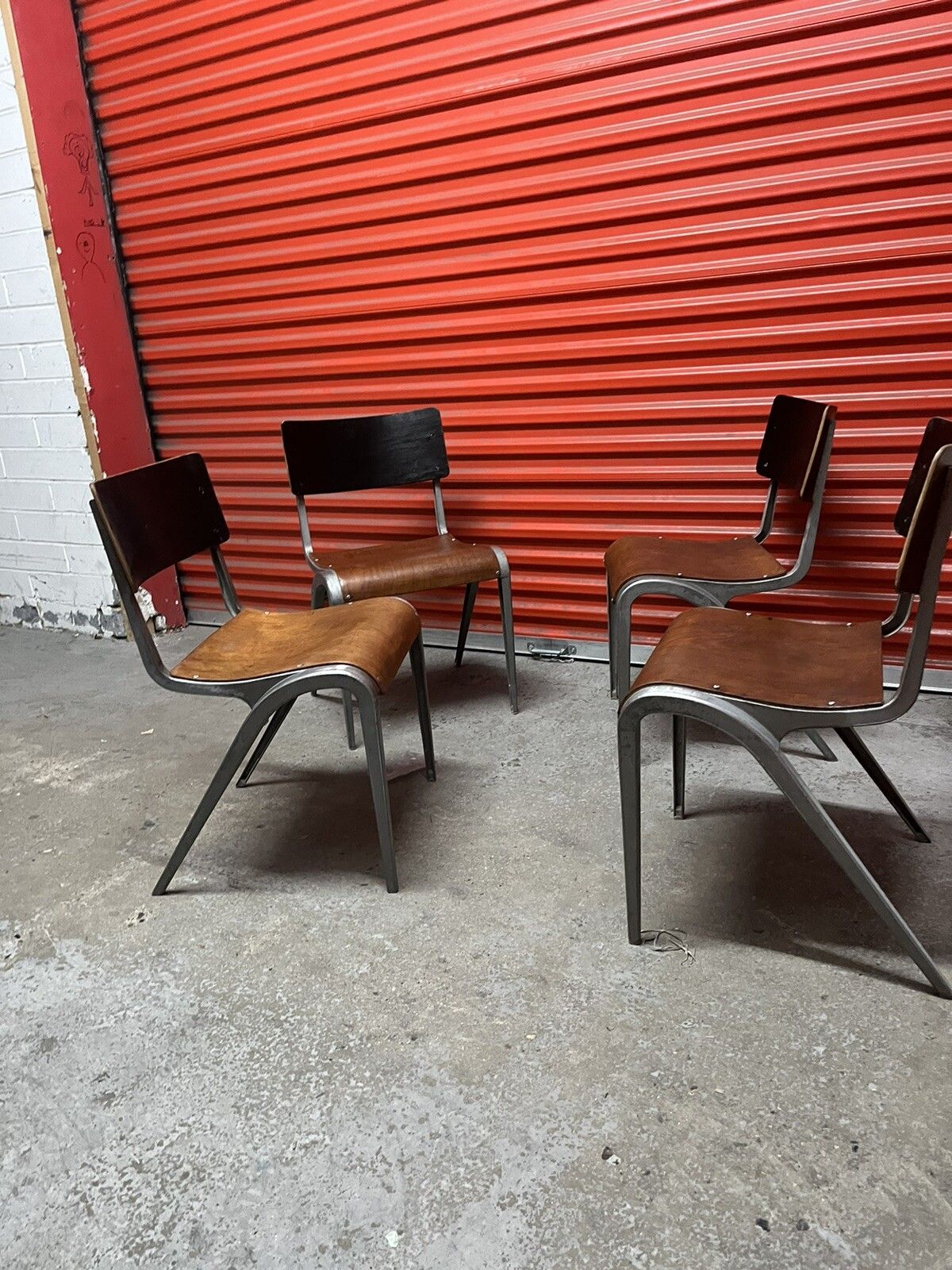 Esavian Stacking Chair By James Leonard 1950s Rare Wide Frame photo furniture