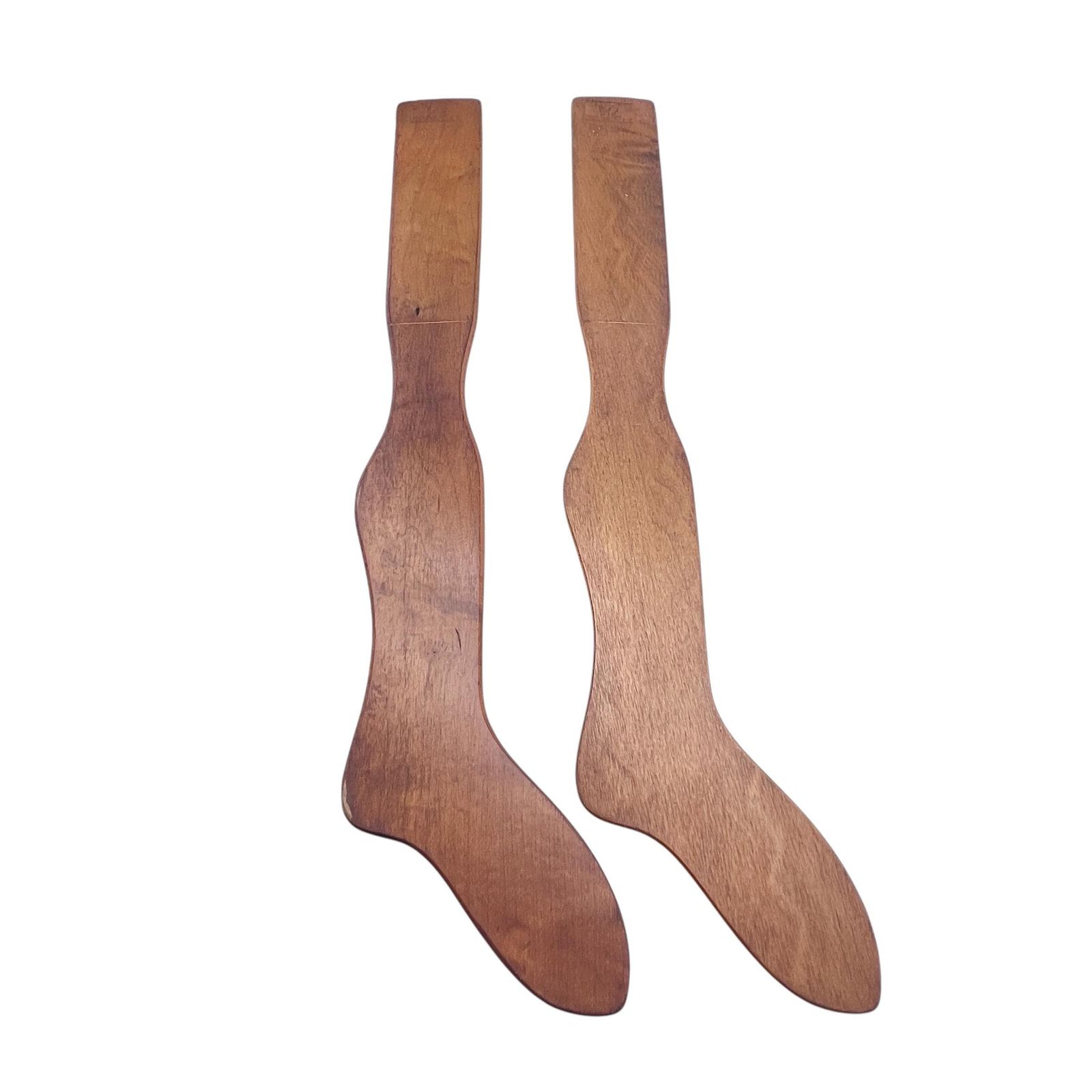 Antique Pair Of C.S.B. Co Ltd Large Sock Driers   Sock Blockers   Stretchers   Hosiery Boards   Canada Spool And Button Walkerton Ontario photo for sale