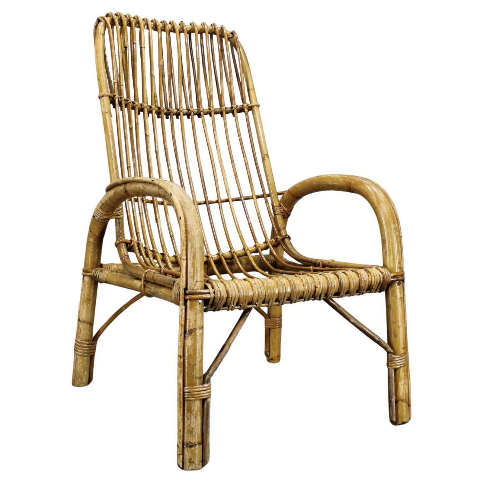 1950s Franco Albini “French Riviera” Rattan Armchair, Italy
