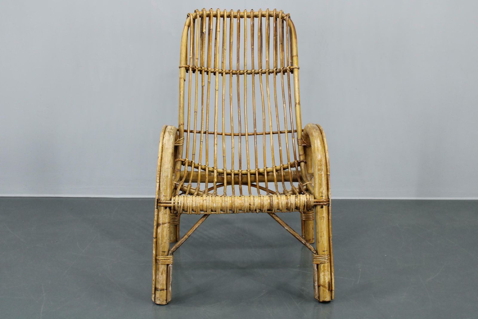 1950s Franco Albini “French Riviera” Rattan Armchair, Italy photo furniture