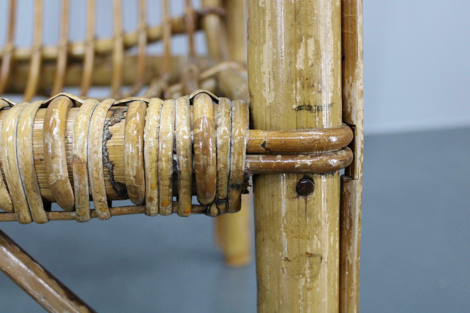 1950s Franco Albini “French Riviera” Rattan Armchair, Italy photo 410.0