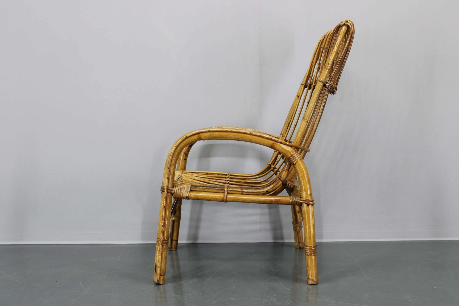 Furniture 1950s Franco Albini “French Riviera” Rattan Armchair, Italy photo