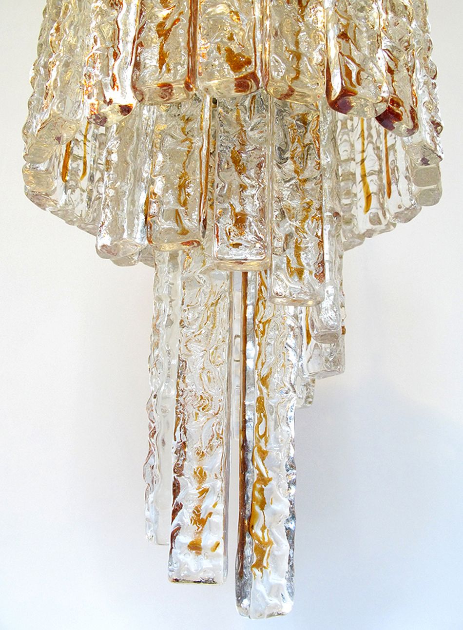 1950s Italian Spiral Chandelier In Murano Glass By Mazzega photo Lighting
