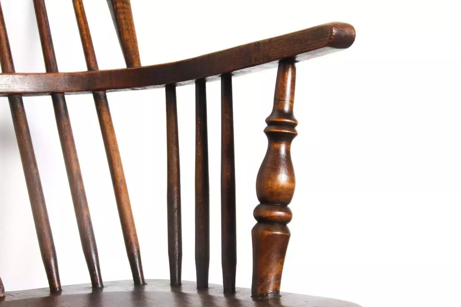 19th Century Antique Elm Windsor Rocking Chair photo 365.0