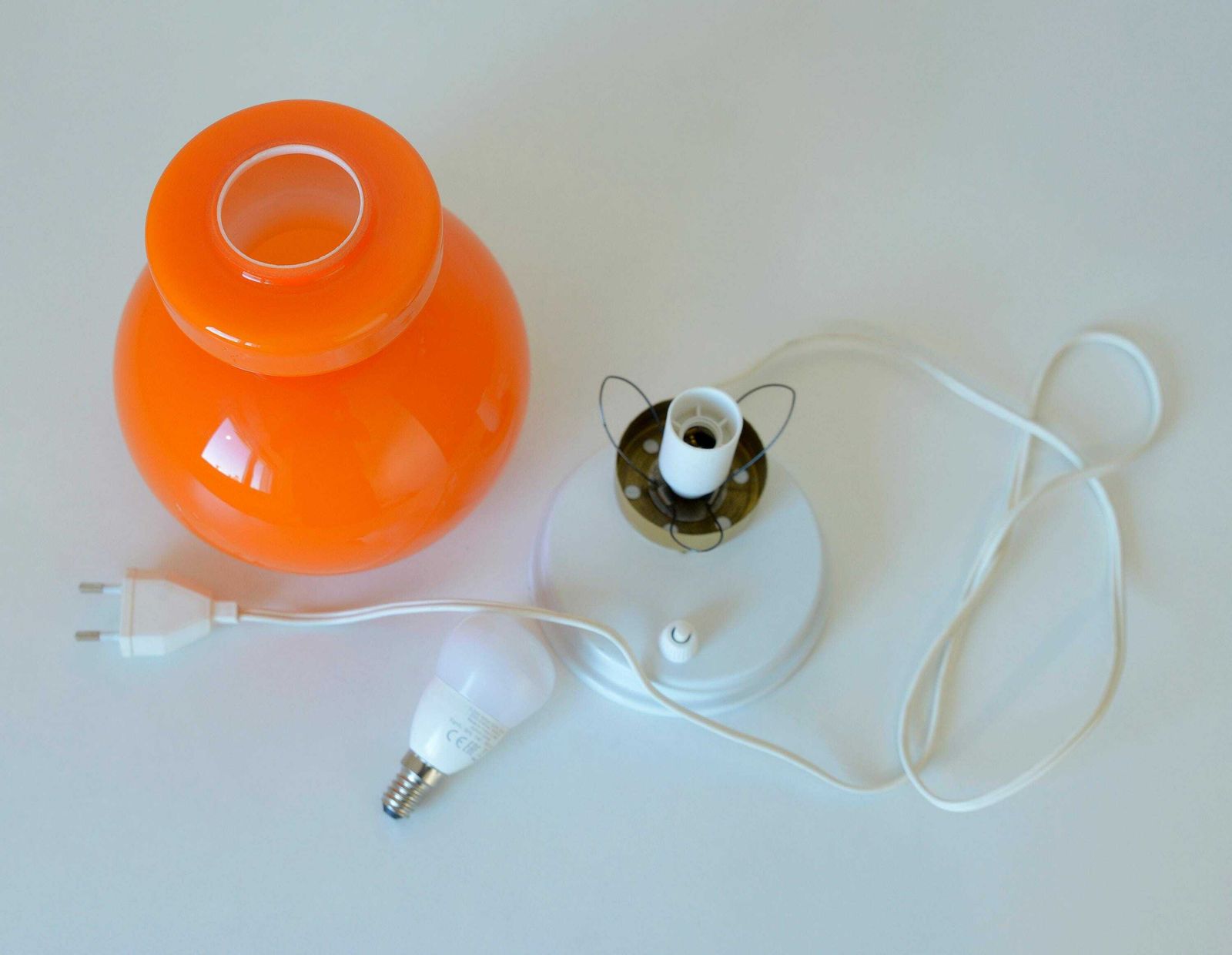 Vintage Orange Retro Lamp / Mid Century Modern / Table Light / Bedside Lamp / Lighting From 1970's / Yugoslavia / Desk Lamp / Cool Lamp / photo vintage