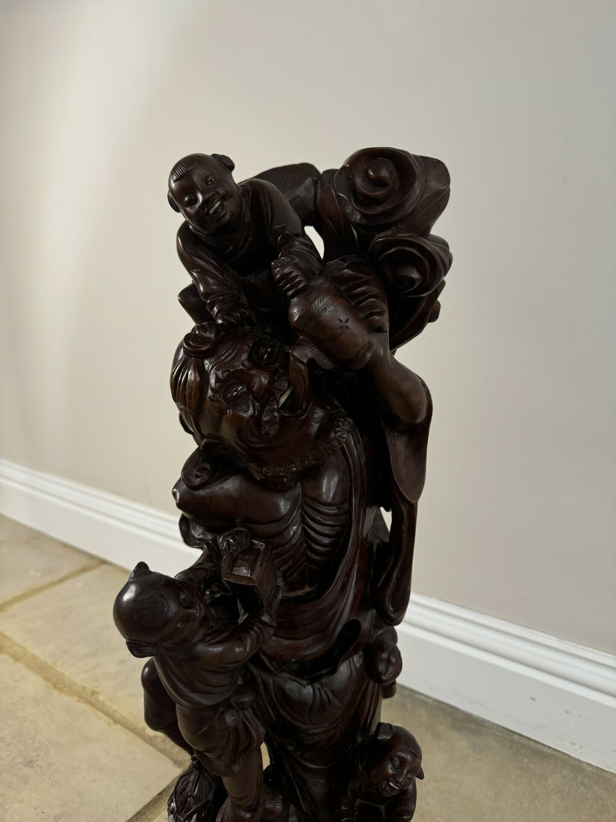 Superb Quality Large Antique Carved Hardwood Chinese Figure photo Art